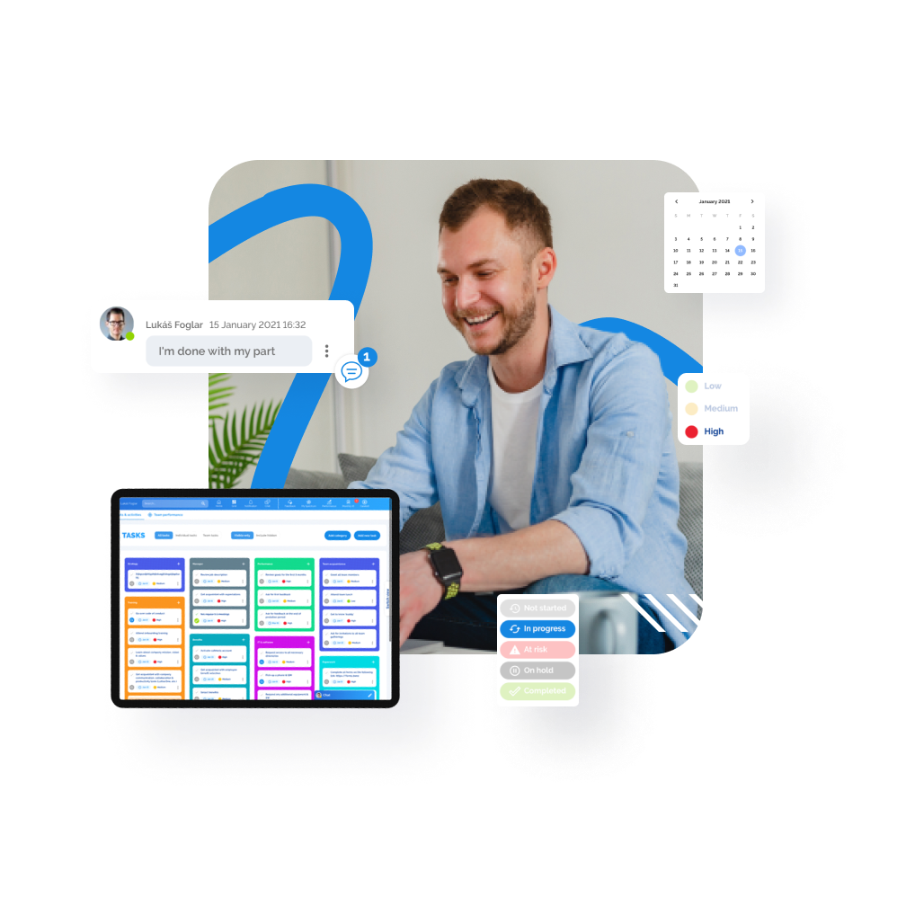 Engage your people with real-time objective tracking Engage your people with real-time objective tracking